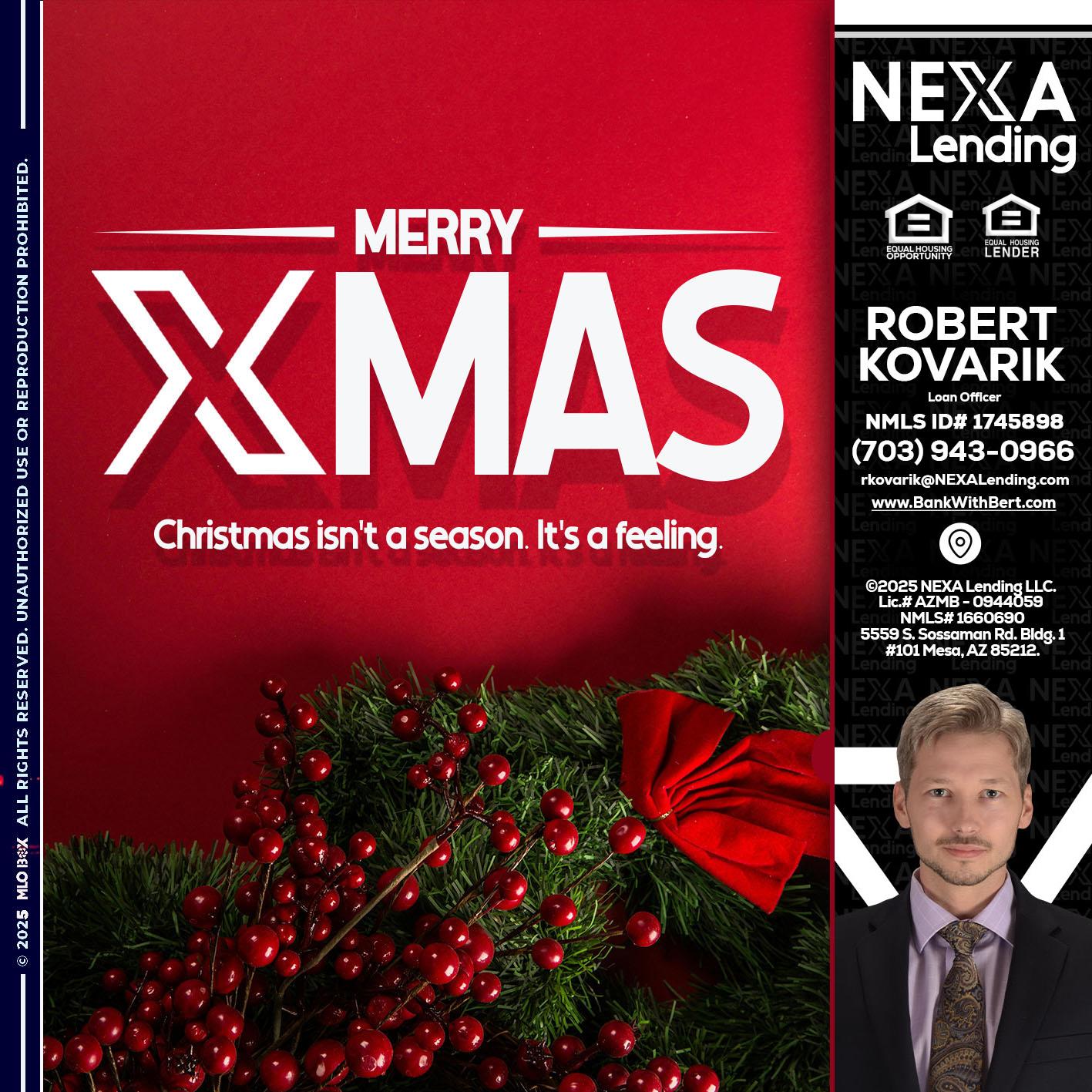 merry xmas - Robert Kovarik -Mortgage Loan Originator
