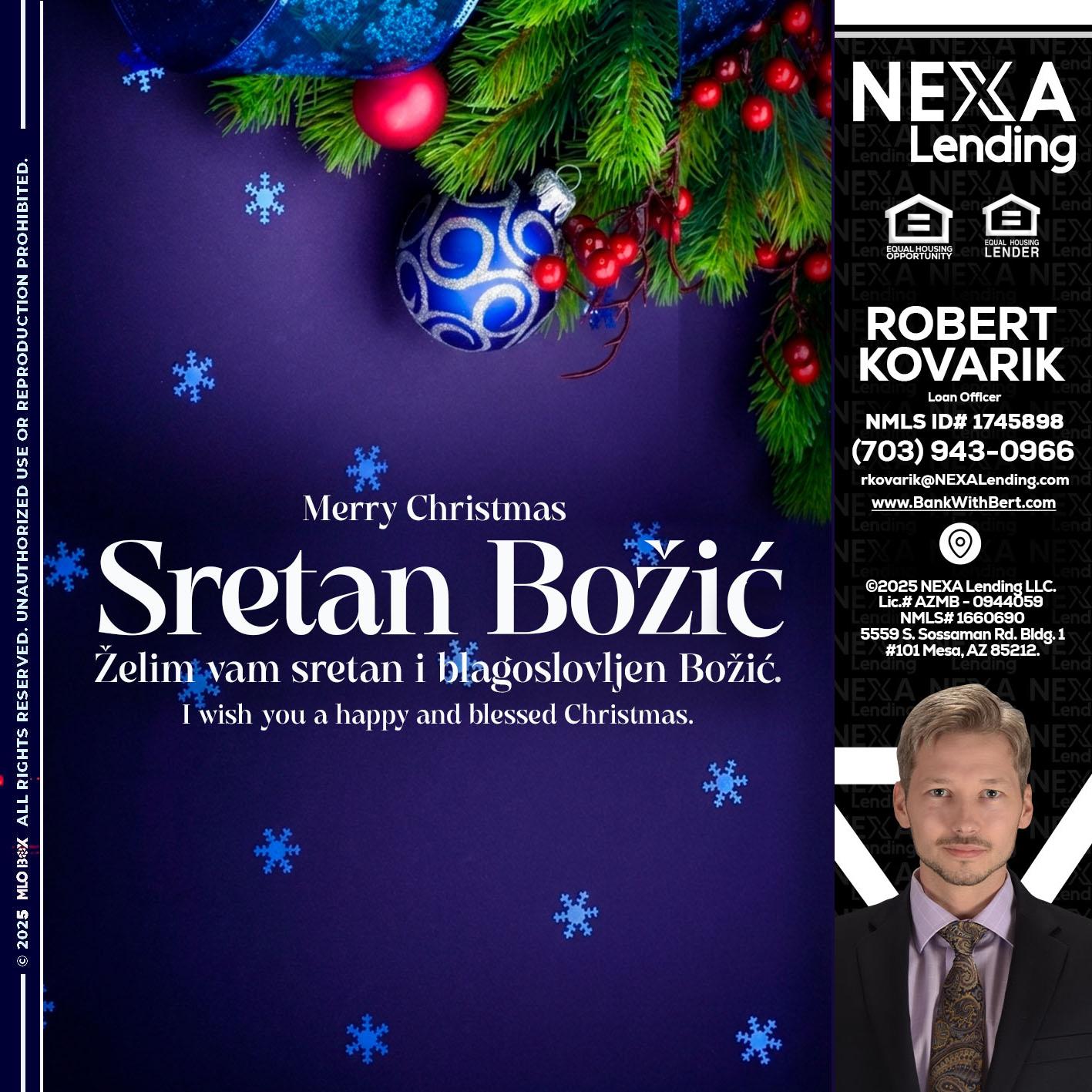 Sretan Božić - Robert Kovarik -Mortgage Loan Originator