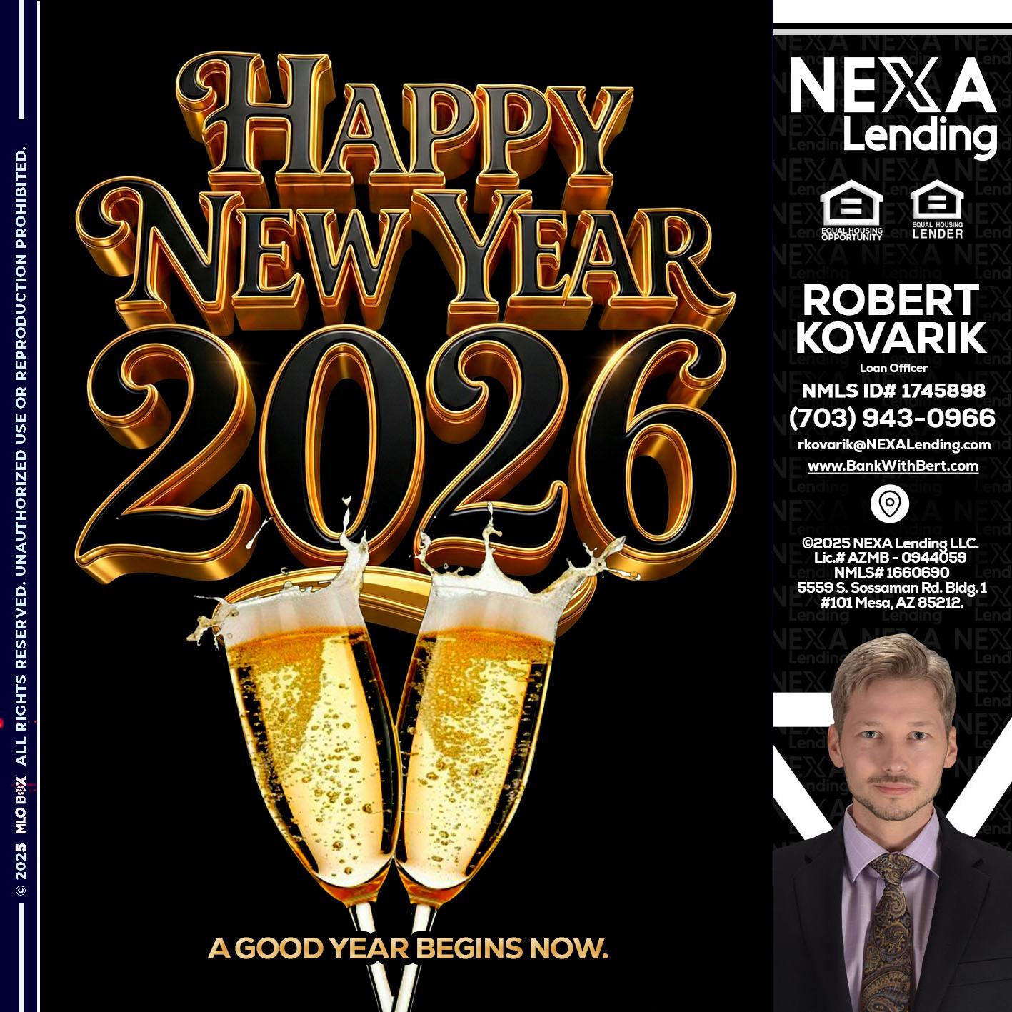 happy new year 2026 - Robert Kovarik -Mortgage Loan Originator