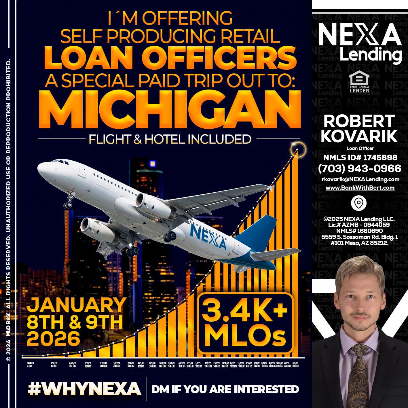 MICHIGAN TRIP - Robert Kovarik -Mortgage Loan Originator