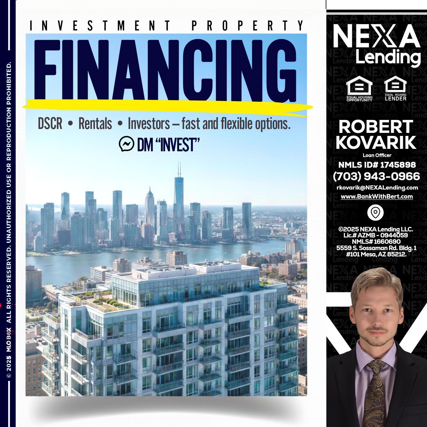 FINANCING - Robert Kovarik -Mortgage Loan Originator