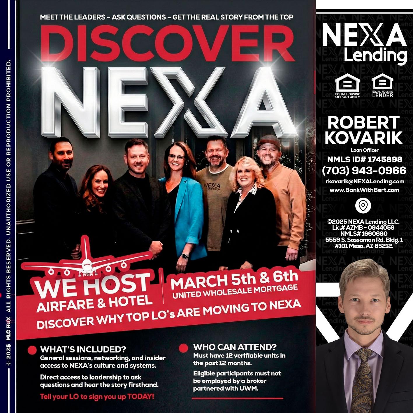DISCOVER NEXA - Robert Kovarik -Mortgage Loan Originator