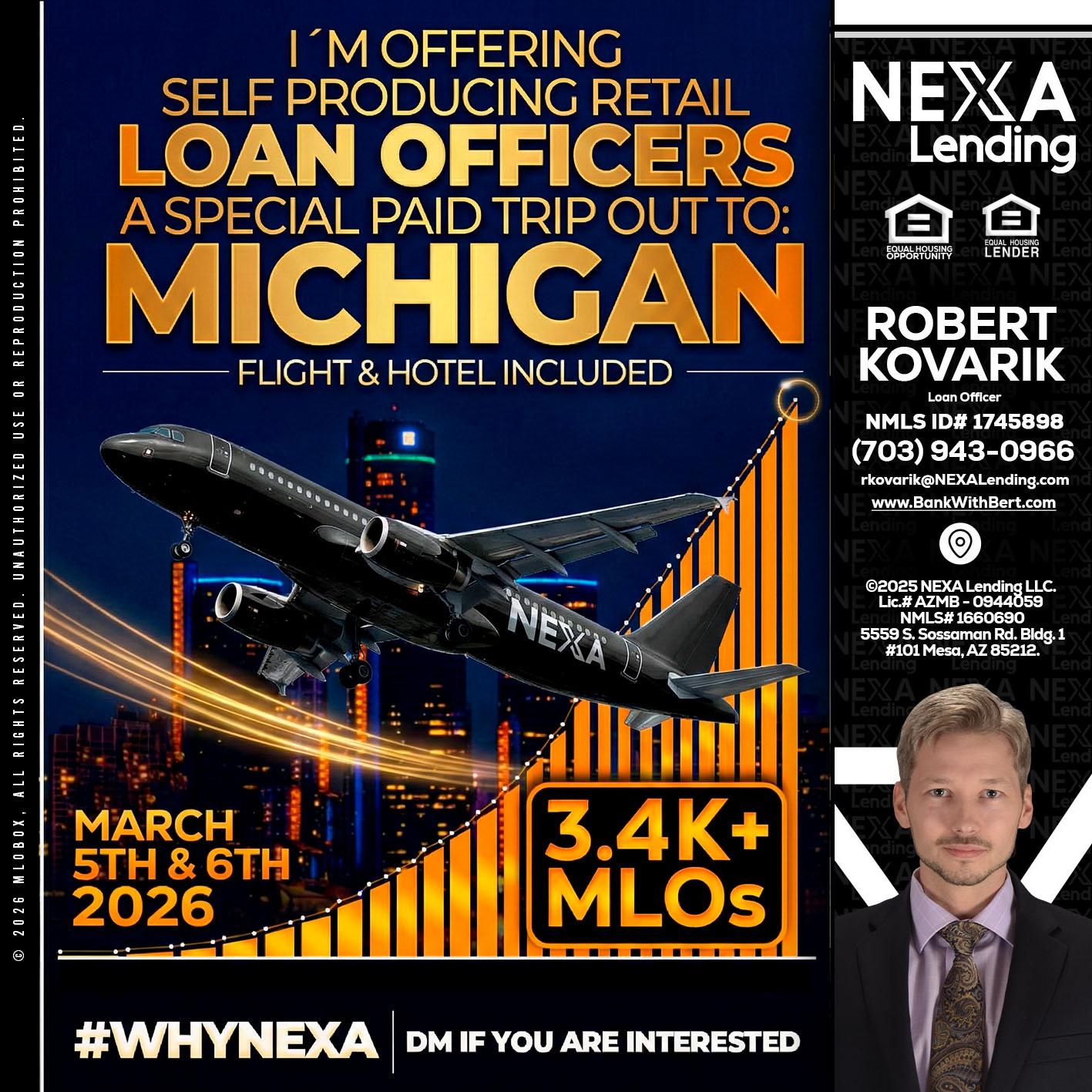 MICHIGAN - Robert Kovarik -Mortgage Loan Originator