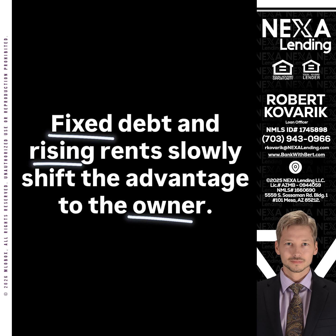FIXED DEBT - Robert Kovarik -Mortgage Loan Originator