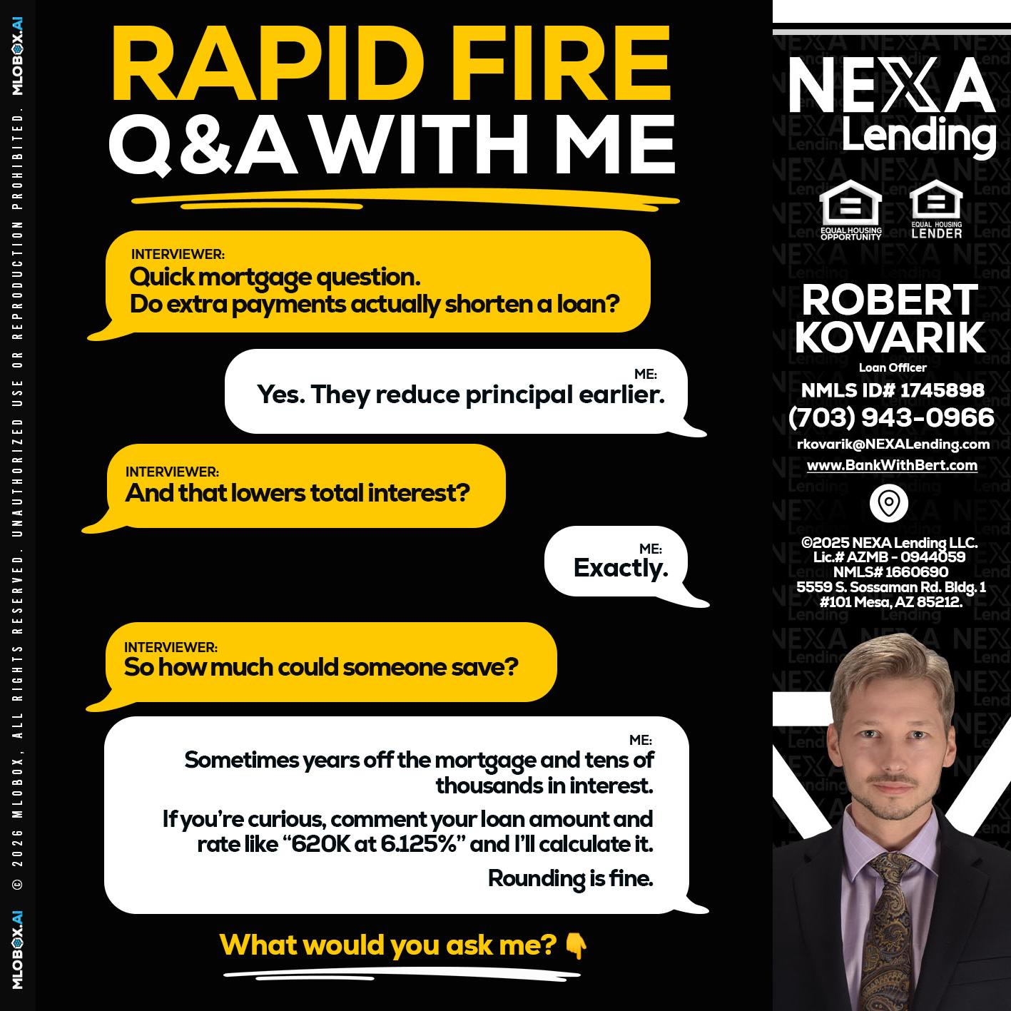 RAPID FIRE QA - Robert Kovarik -Mortgage Loan Originator