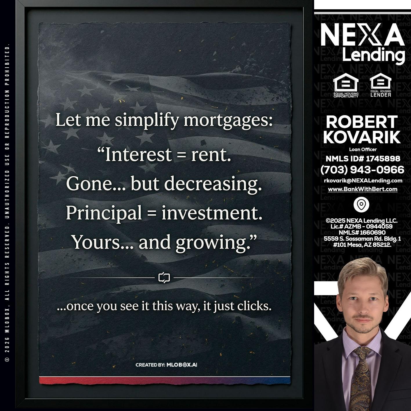 LET ME SIMPLIFY - Robert Kovarik -Mortgage Loan Originator