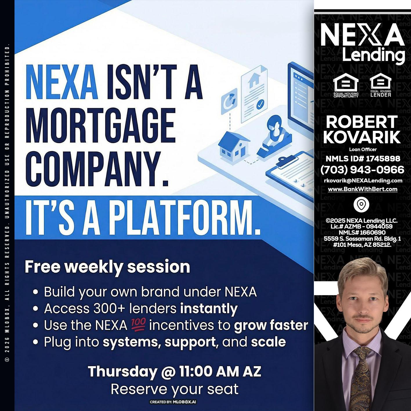 NEXA ISNT - Robert Kovarik -Mortgage Loan Originator