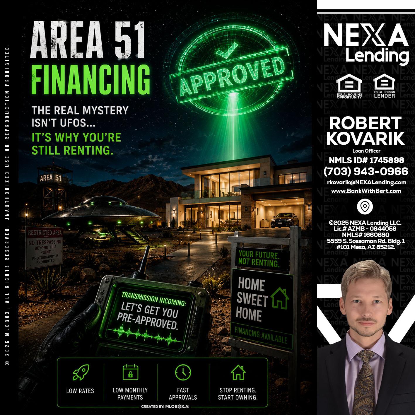 AREA 51 - Robert Kovarik -Mortgage Loan Originator