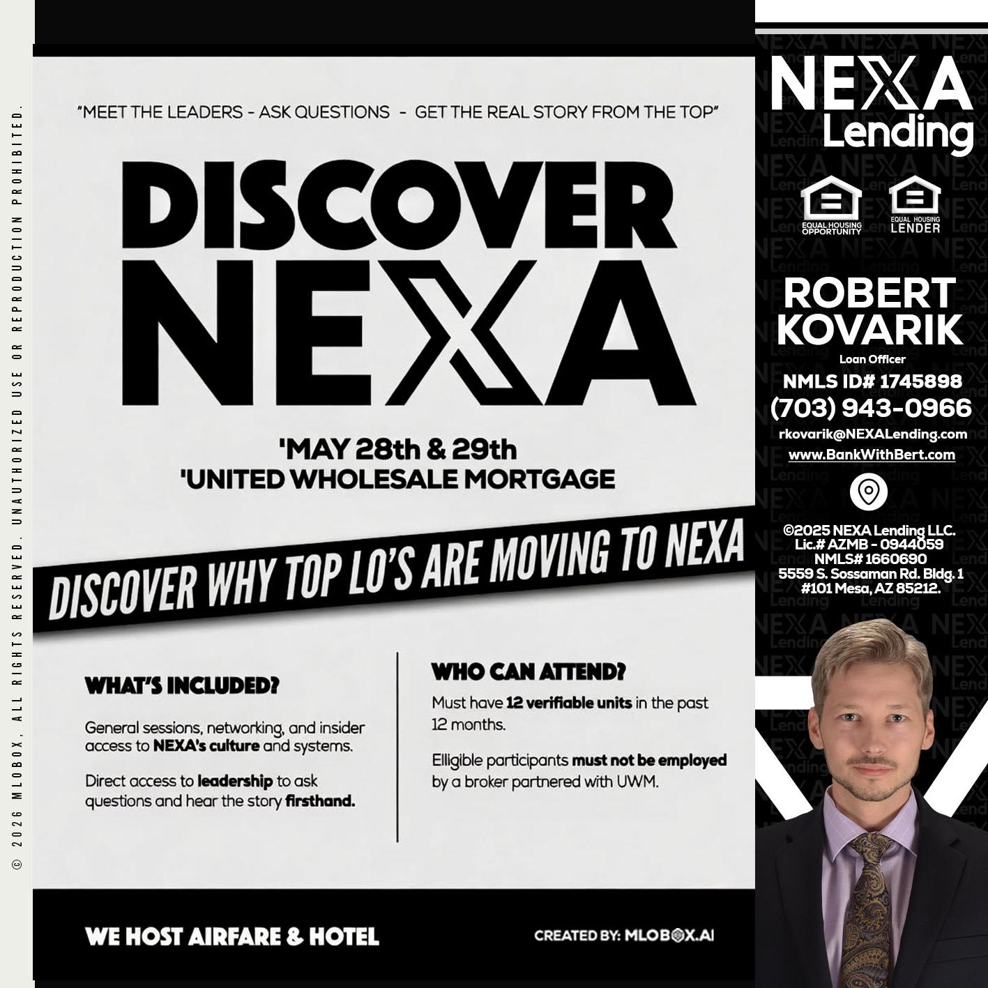 DISCOVER NEXA - Robert Kovarik -Mortgage Loan Originator