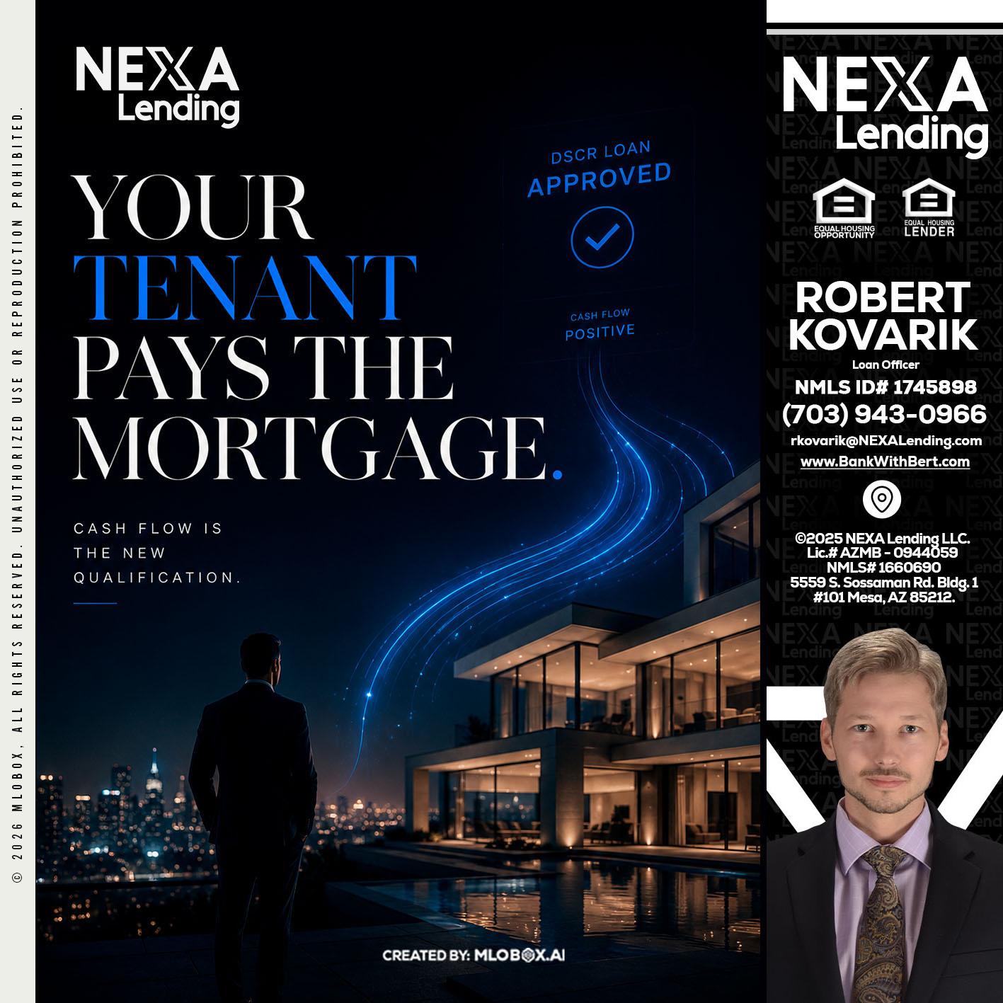 DSCR LOANS - Robert Kovarik -Mortgage Loan Originator