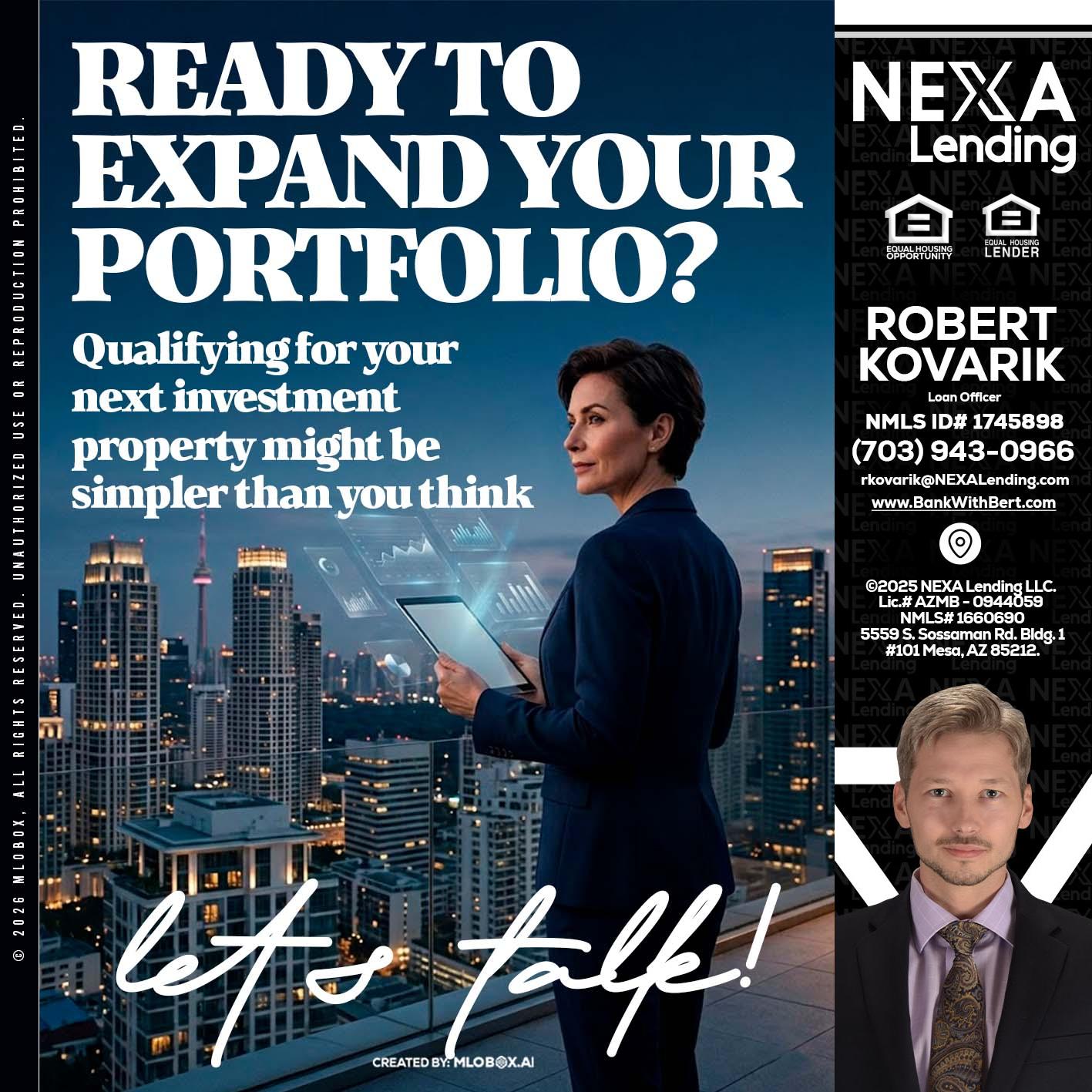 READY TO EXPAND - Robert Kovarik -Mortgage Loan Originator