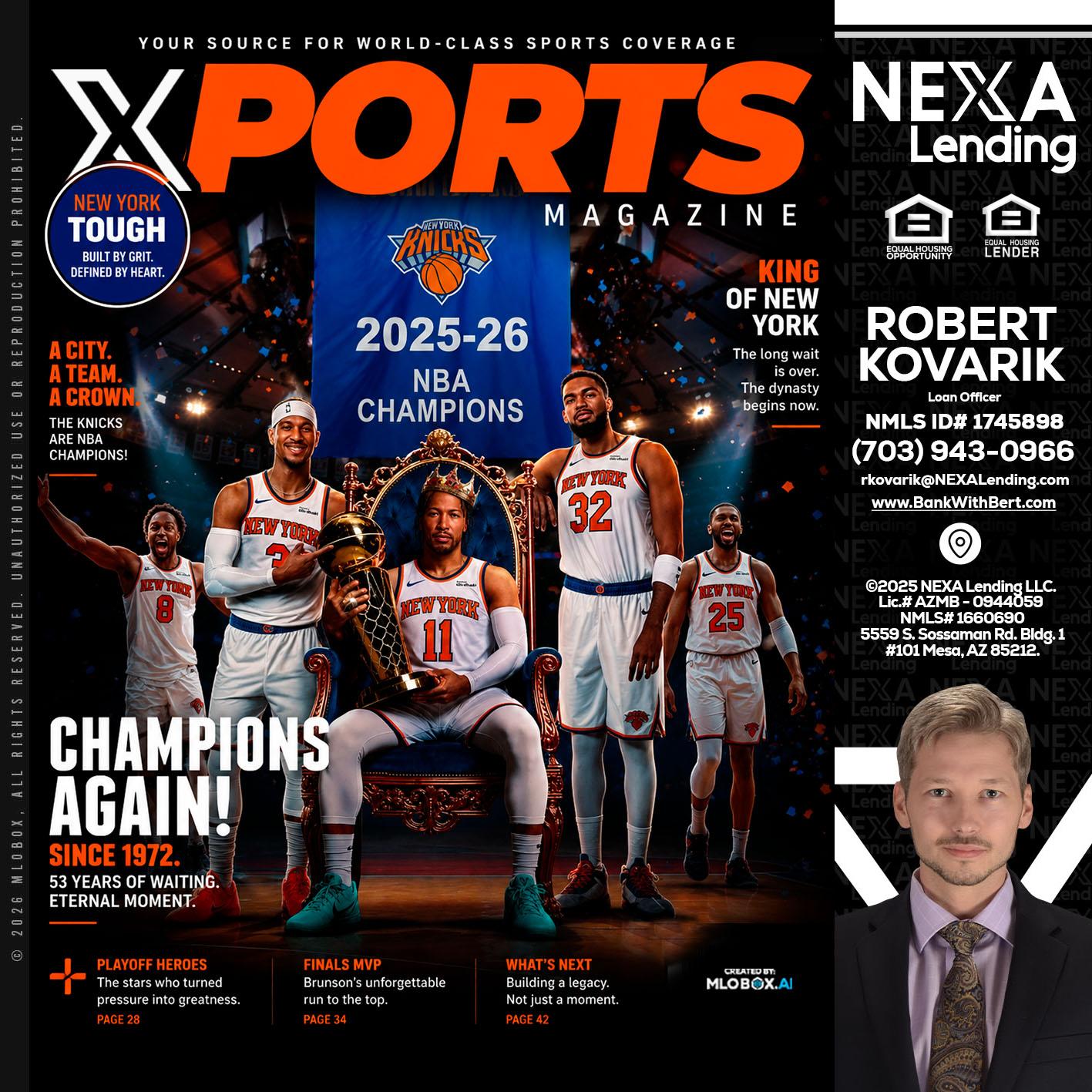 XPORTS MAGAZINE - Robert Kovarik -Mortgage Loan Originator