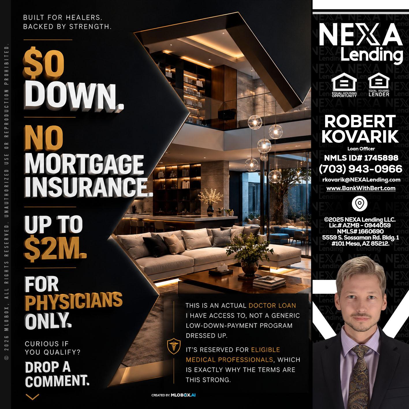 $0 DOWN - Robert Kovarik -Mortgage Loan Originator