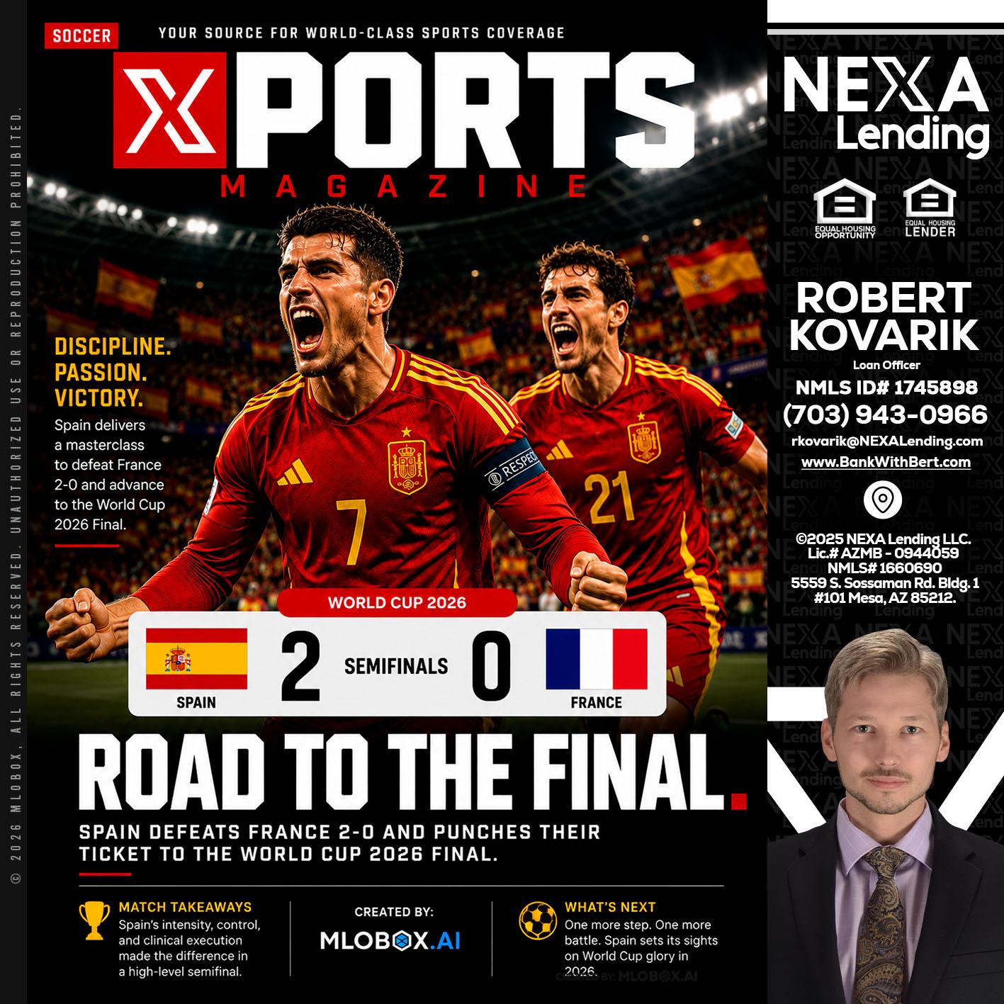 XPORTS WORLD CUP 2026 - Robert Kovarik -Mortgage Loan Originator