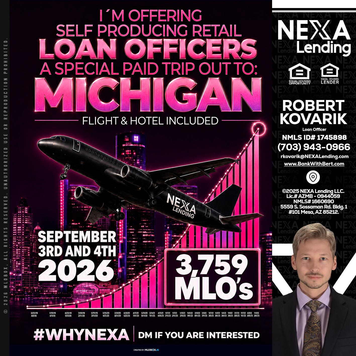 MICHIGAN TRIP - Robert Kovarik -Mortgage Loan Originator