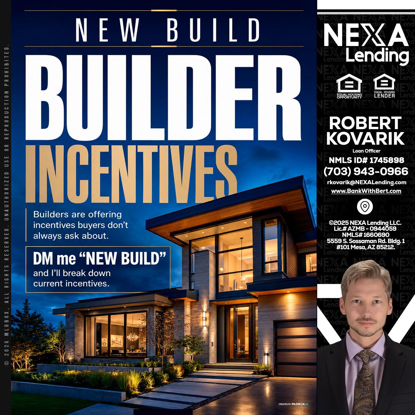 NEW BUILDER - Robert Kovarik -Mortgage Loan Originator