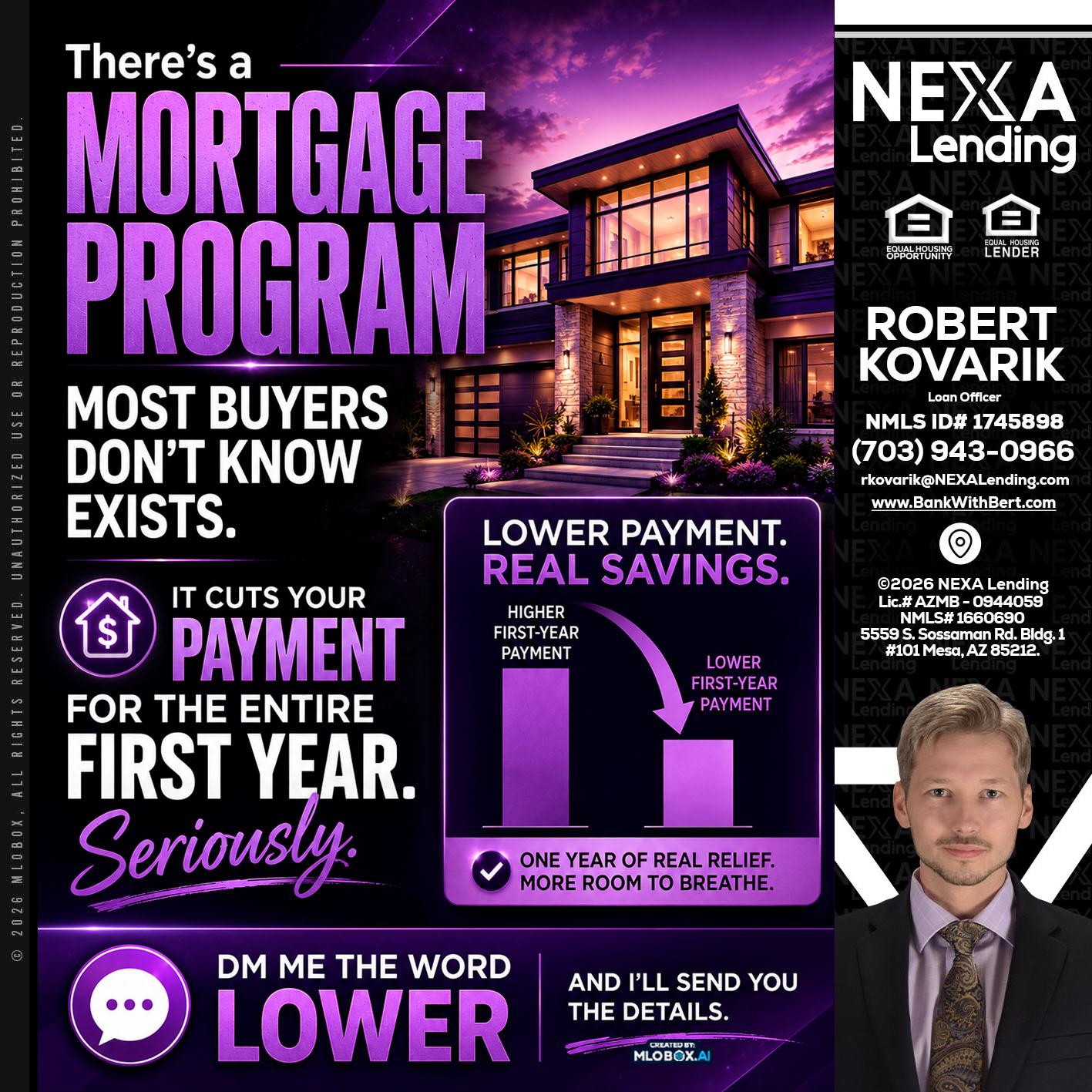 MORTGAGE PROGRAM - Robert Kovarik -Mortgage Loan Originator