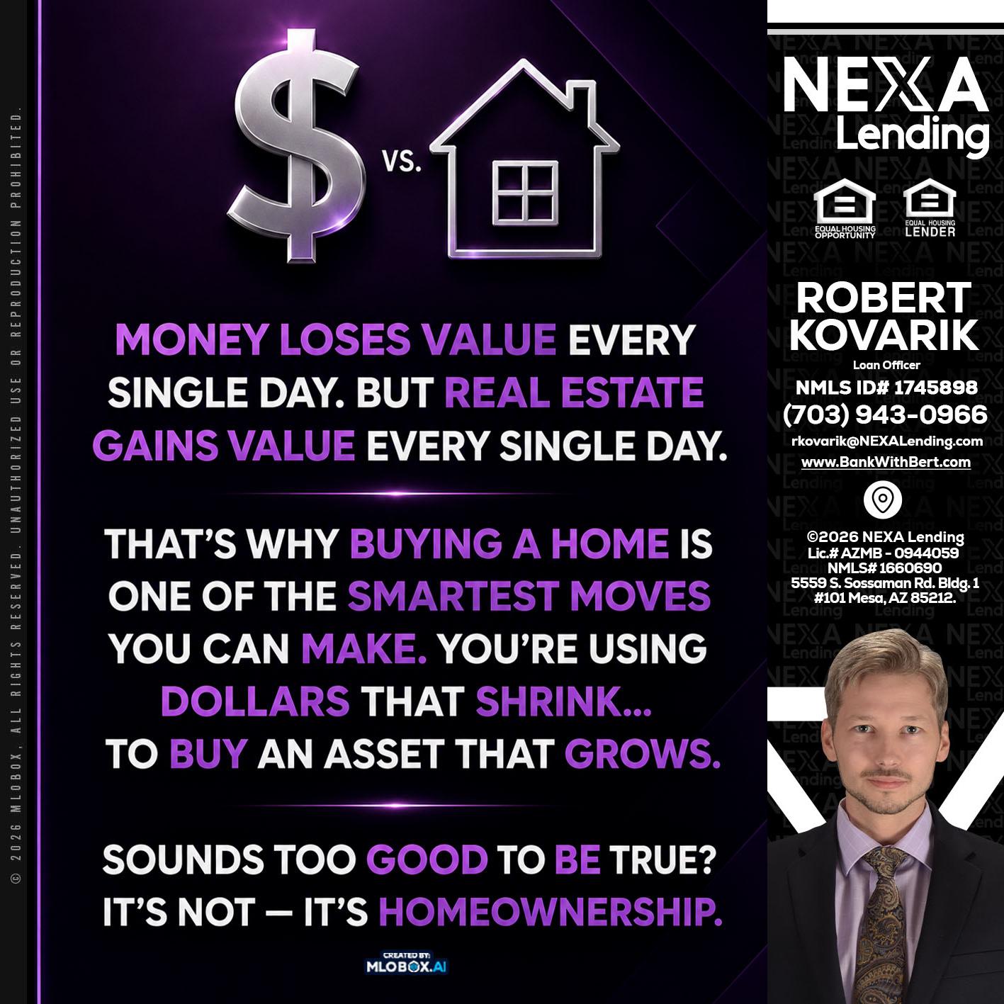 MONEY LOSES - Robert Kovarik -Mortgage Loan Originator