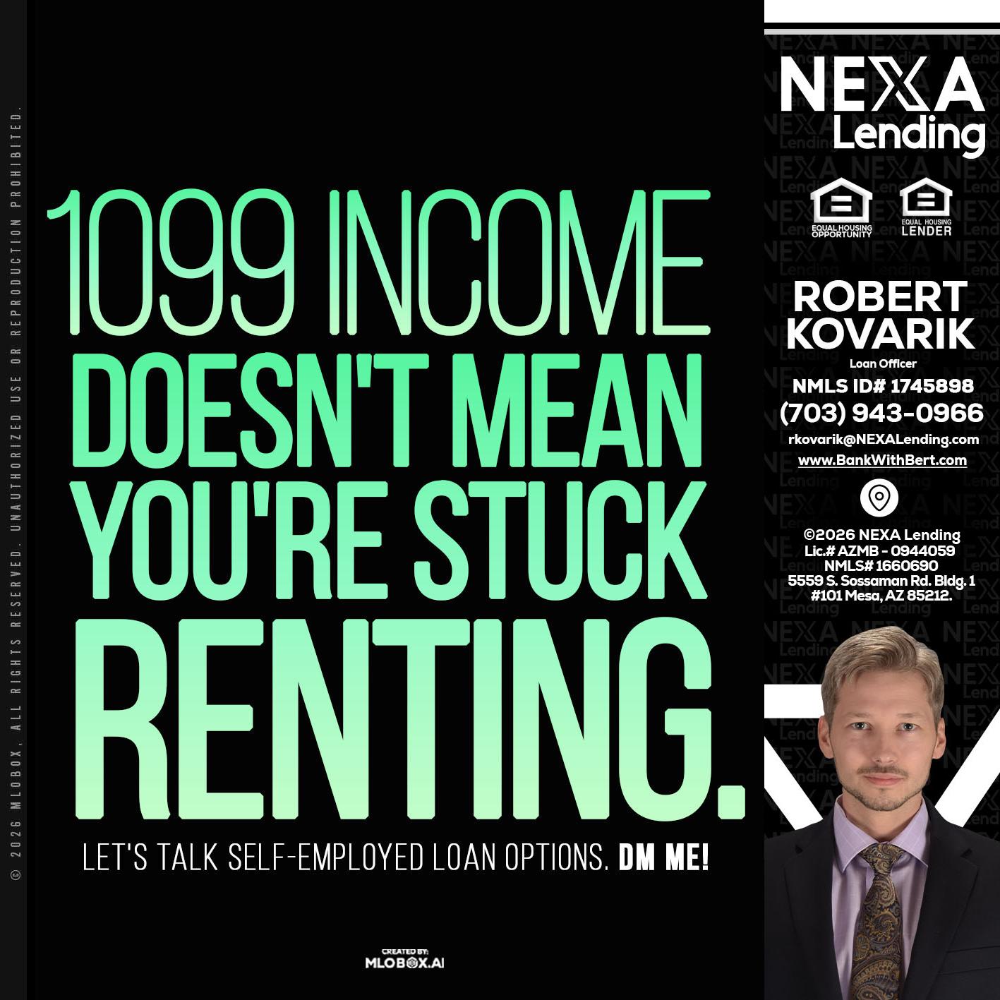 1099 income - Robert Kovarik -Mortgage Loan Originator